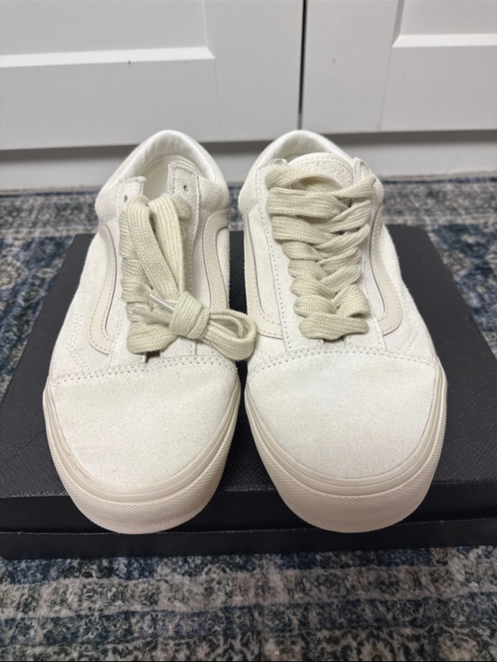 Vans old skool Marshmallow white suede monochrome sneaker 8.5 men’s